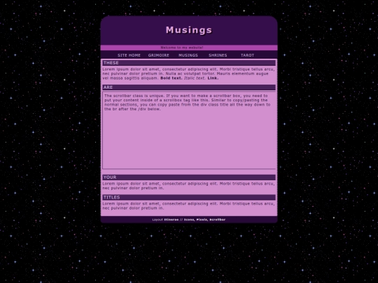 grimoire/musings screenshot