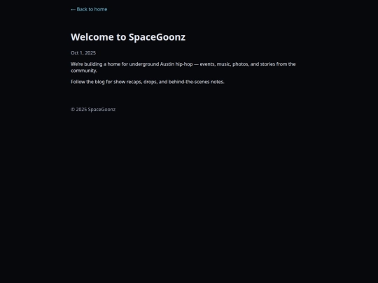 blogwelcome screenshot