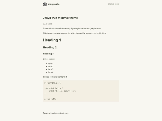 2018/01/01/jekyll-true-minimal-theme screenshot