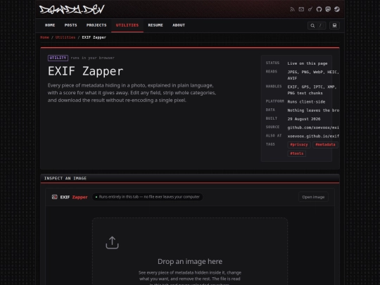 utilities/exifzapper screenshot