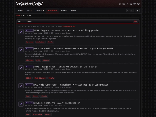 utilities screenshot