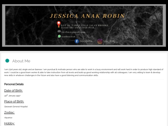 aboutme screenshot