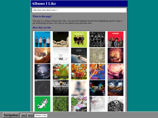 music/albums screenshot