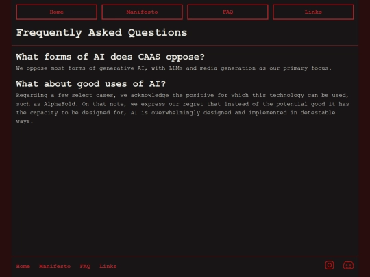 page/FAQ screenshot