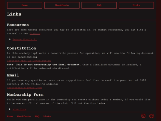 page/links screenshot