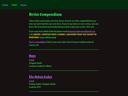 artists screenshot