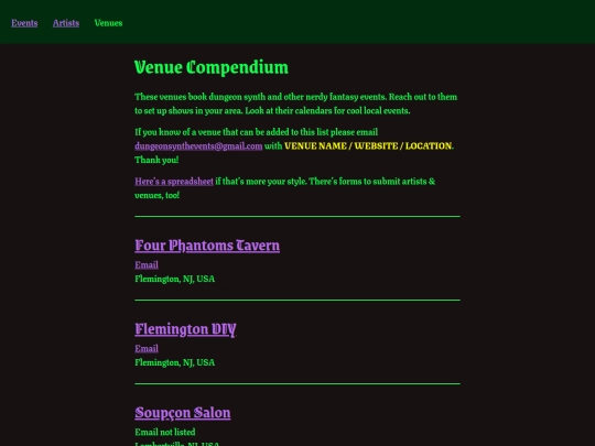 venues screenshot