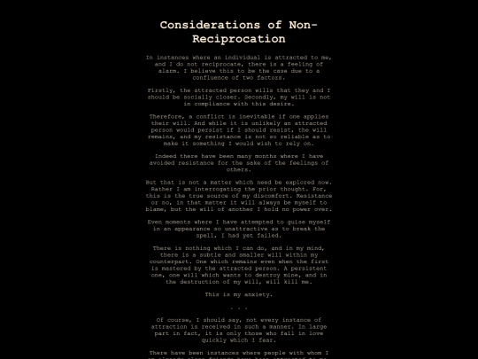 Personal Writings/Non-Reciprocation screenshot