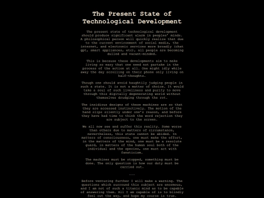 Personal Writings/Present_State_of_Development screenshot