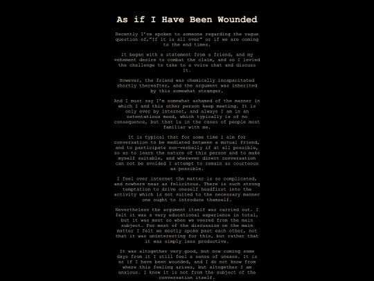 Personal Writings/Wounded screenshot
