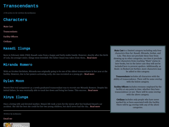 Characters screenshot