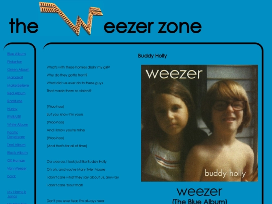weez/lyrics/blue/buddyholly screenshot