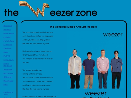 weez/lyrics/blue/theworld screenshot