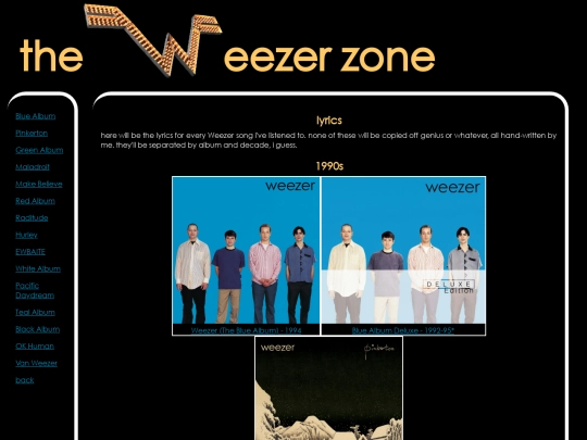 weez/lyrics screenshot