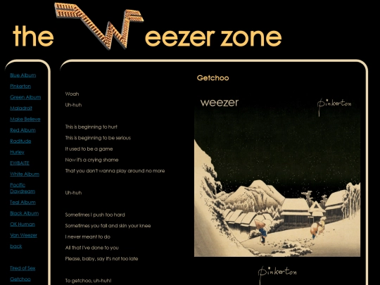 weez/lyrics/pinkerton/getchoo screenshot