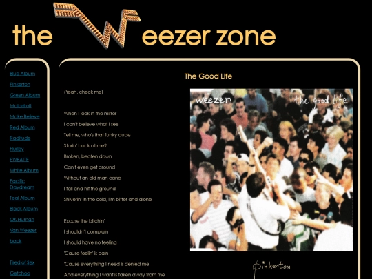 weez/lyrics/pinkerton/goodlife screenshot