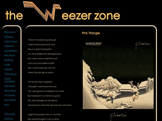 weez/lyrics/pinkerton/triangle screenshot