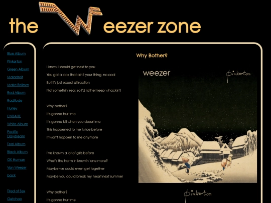 weez/lyrics/pinkerton/whybother screenshot