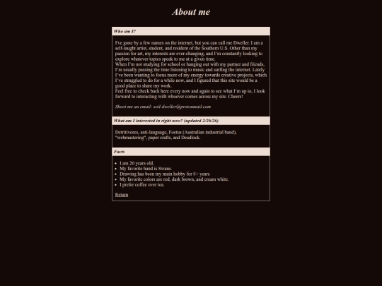 aboutme screenshot