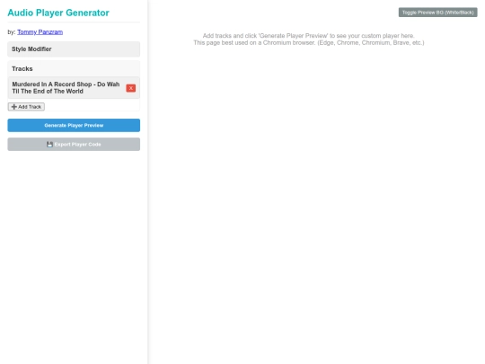 audioplayergenerator screenshot