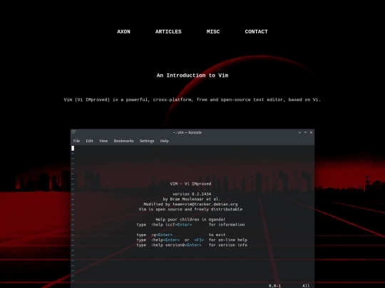 vimtutorial screenshot
