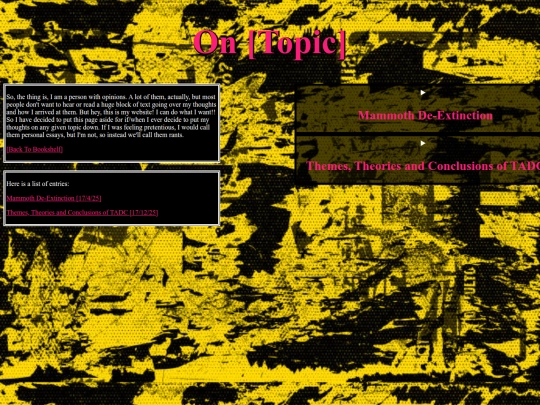 bookshelf/on-topic screenshot