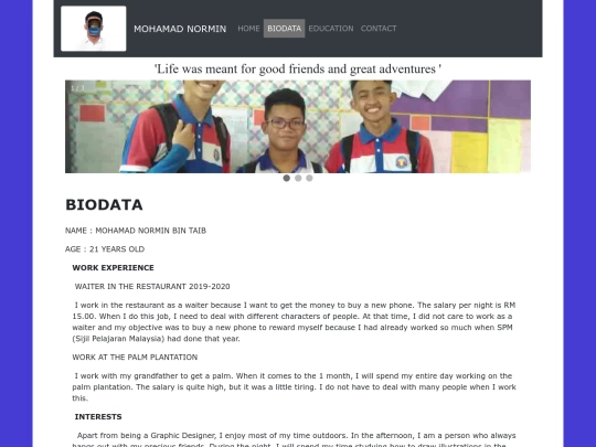 biodata screenshot
