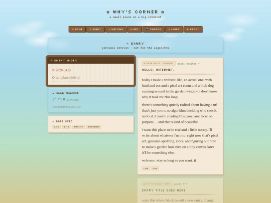 diary screenshot