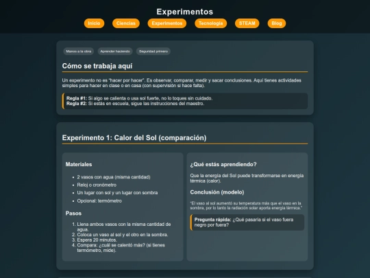 experimentos screenshot