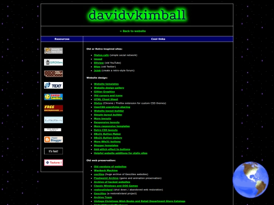 links screenshot