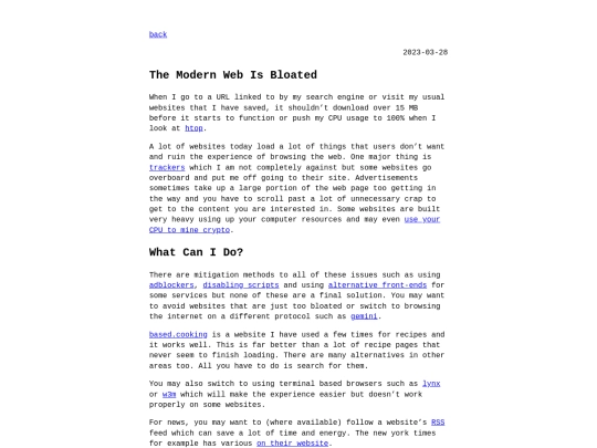 posts/the-modern-web-is-bloated screenshot