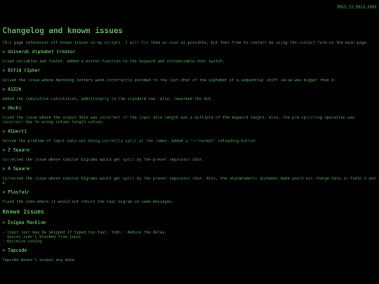 changelog screenshot