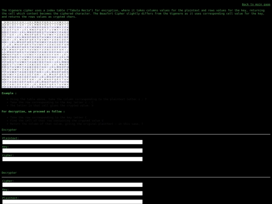 pages/vigenere screenshot