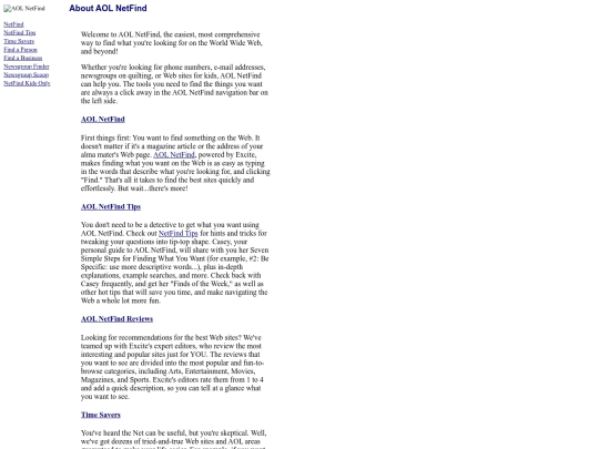 netfind/info/about screenshot