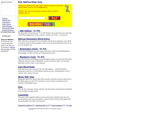 netfind/kids screenshot