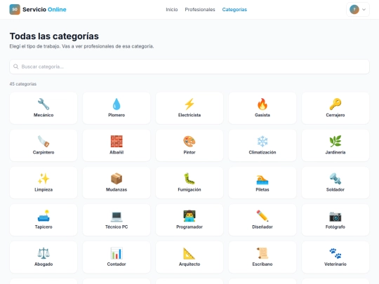 categorias screenshot