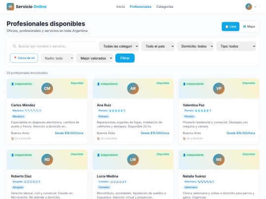 servicios screenshot
