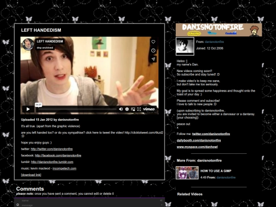 dan vid players/lefthandedism screenshot