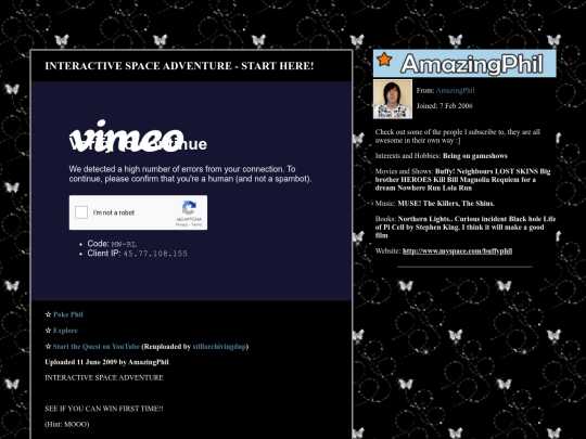 phil vid players/spaceadventure/starthere screenshot