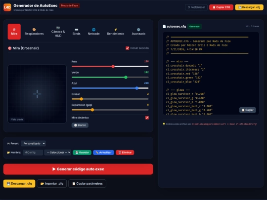 Left 4 Dead/V1.0 Generador de AutoExec/Generador screenshot