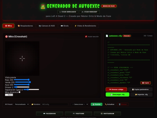 Left 4 Dead/V2.0 Generador de AutoExec.cfg/Generador screenshot