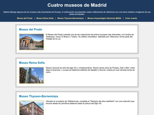 Formulario/museosDeMadrid screenshot