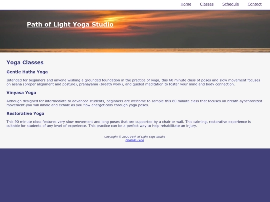 classes screenshot