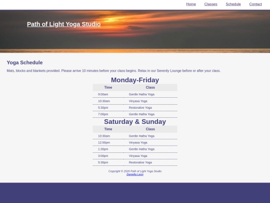 schedules screenshot