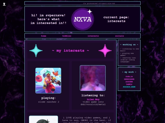 interests screenshot