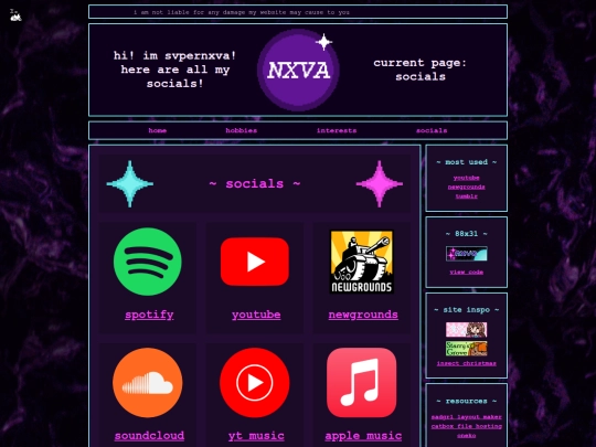 socials screenshot