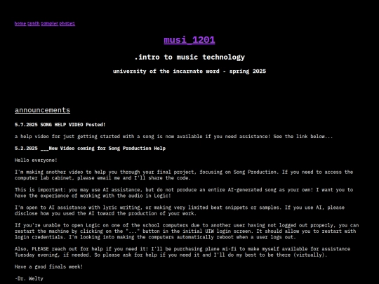 MUSI1201 screenshot
