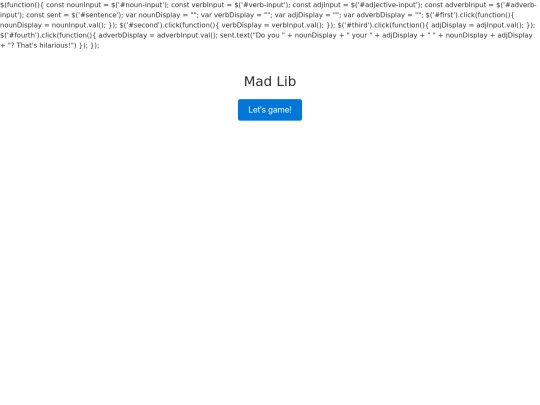 Madlib screenshot