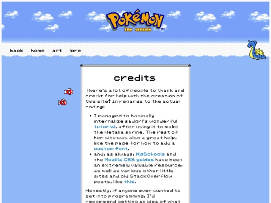 secrets/pokemon/credits screenshot