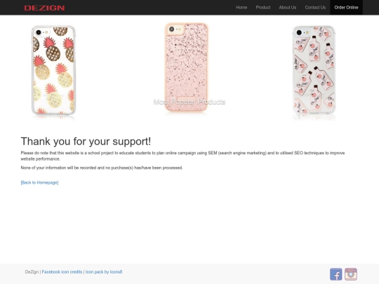 thankyou screenshot